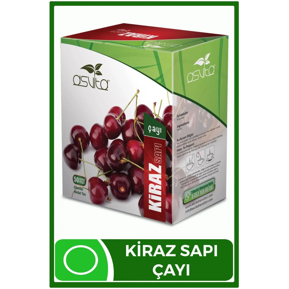 Asvita Kiraz Sapı Çayı 50 Süzen Poşet